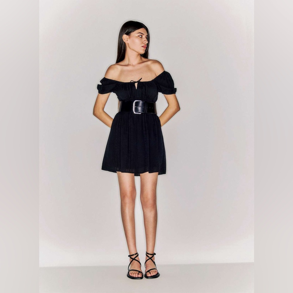Aritzia Sunday Best Black Mini Dress Organic Cotton